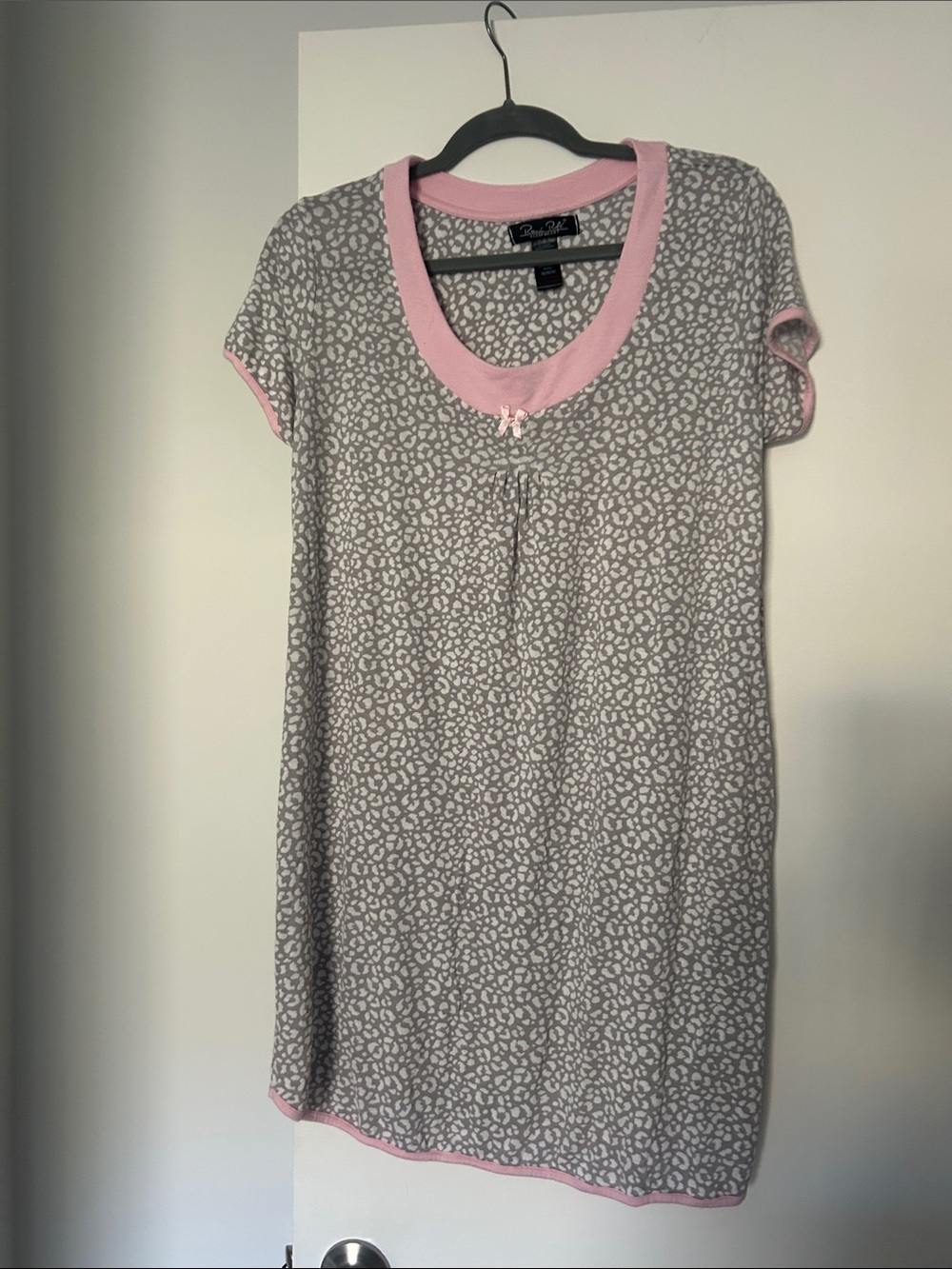 Puritan Gray & Pink Short Sleeve Nightshirt
